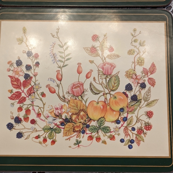 Aynsley Somerset Fruit & Flower Cork Backed Set Of 6 8.5 x 7.5" Placemats - Picture 11 of 14